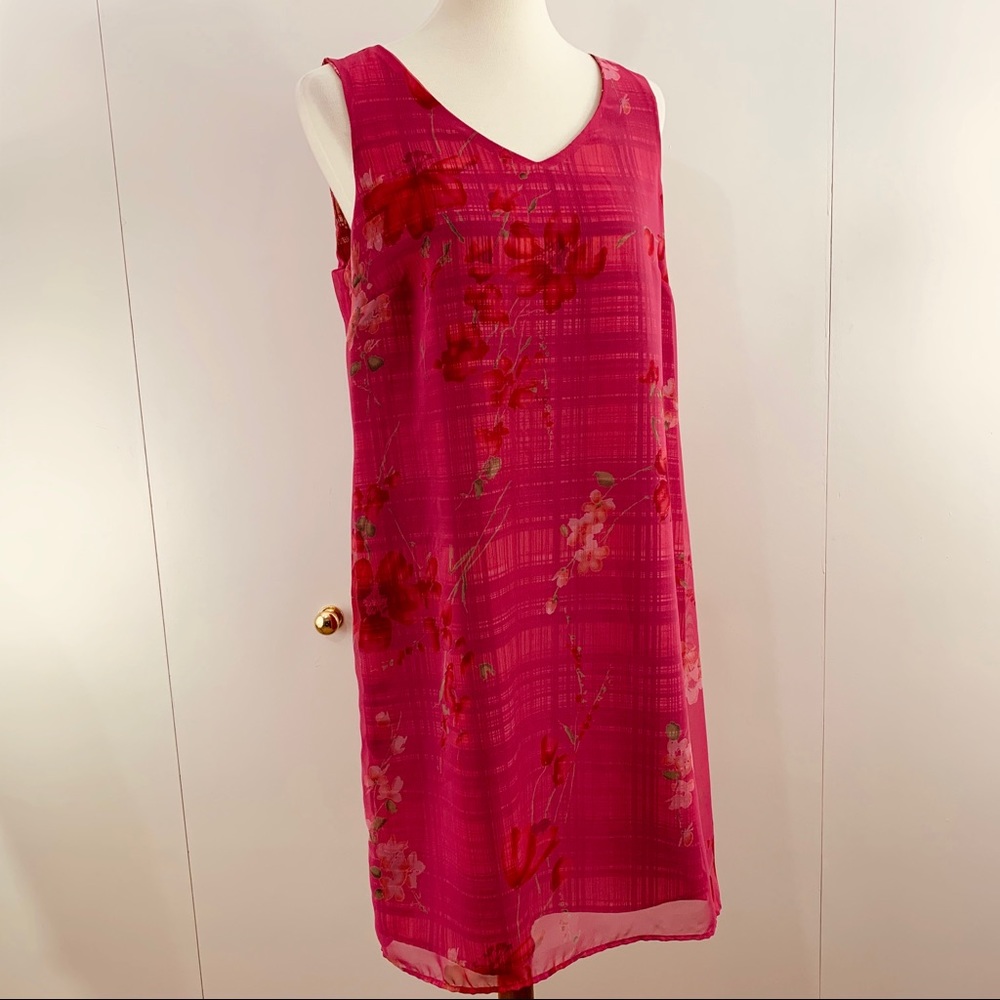 Hilliard $ Hanson 12 sleeveless dress pink floral - Picture 8 of 8